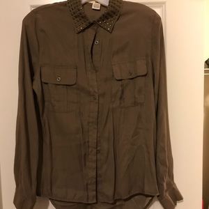 Brown button up